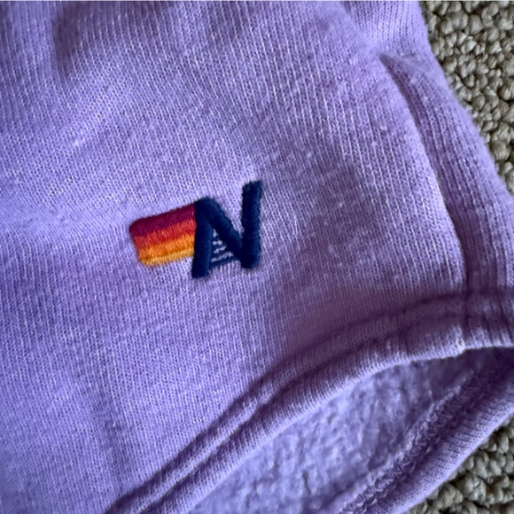 Aviator Nation Purple Shorts with Rainbow Heart - Picture 3 of 8